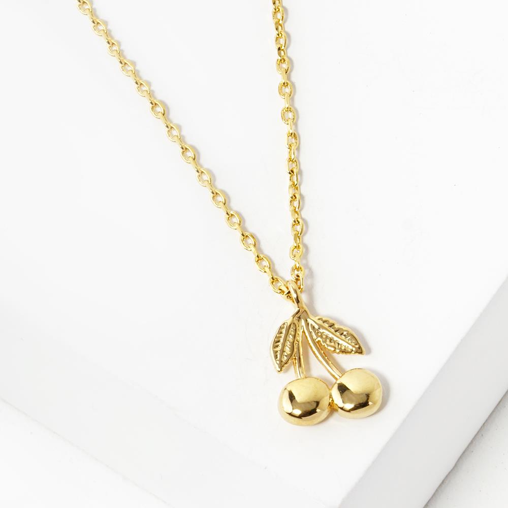 Joia Gold Rhodium Dipped Better Together Cherry Necklace