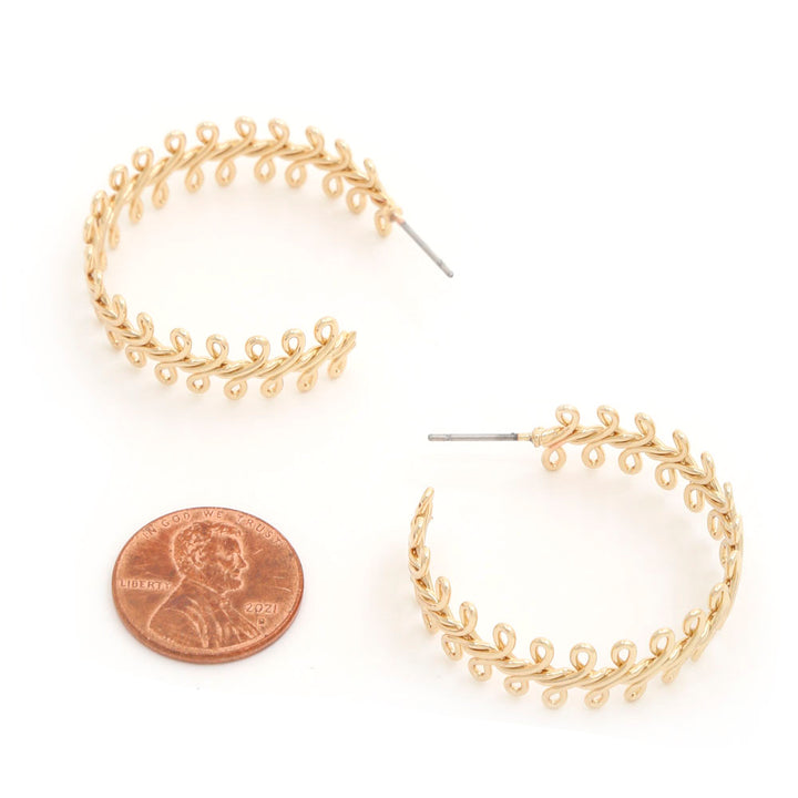 Sadajo Knot Open Hoop Gold Dipped Earrings