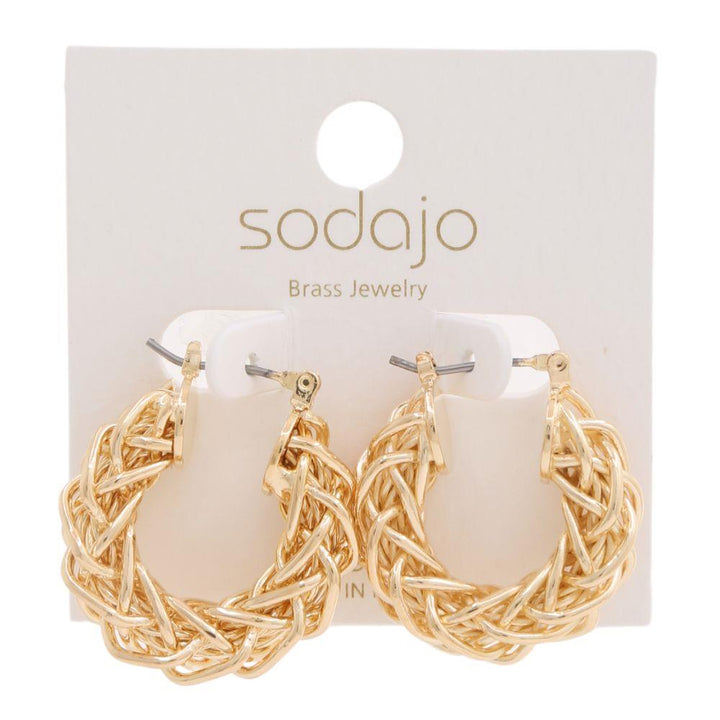 Joia Accessories Gold Dipped Twisted Hoop Earrings