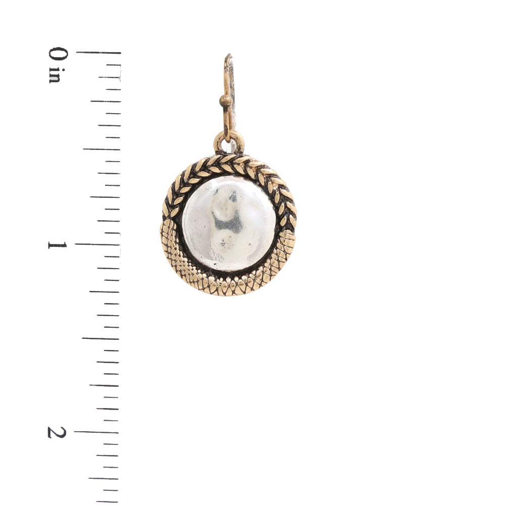 Joia Two Tone Round Metal Earrings