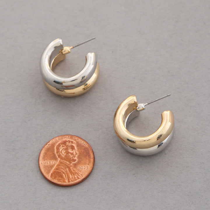 Joia Double Hoop Metal Earring