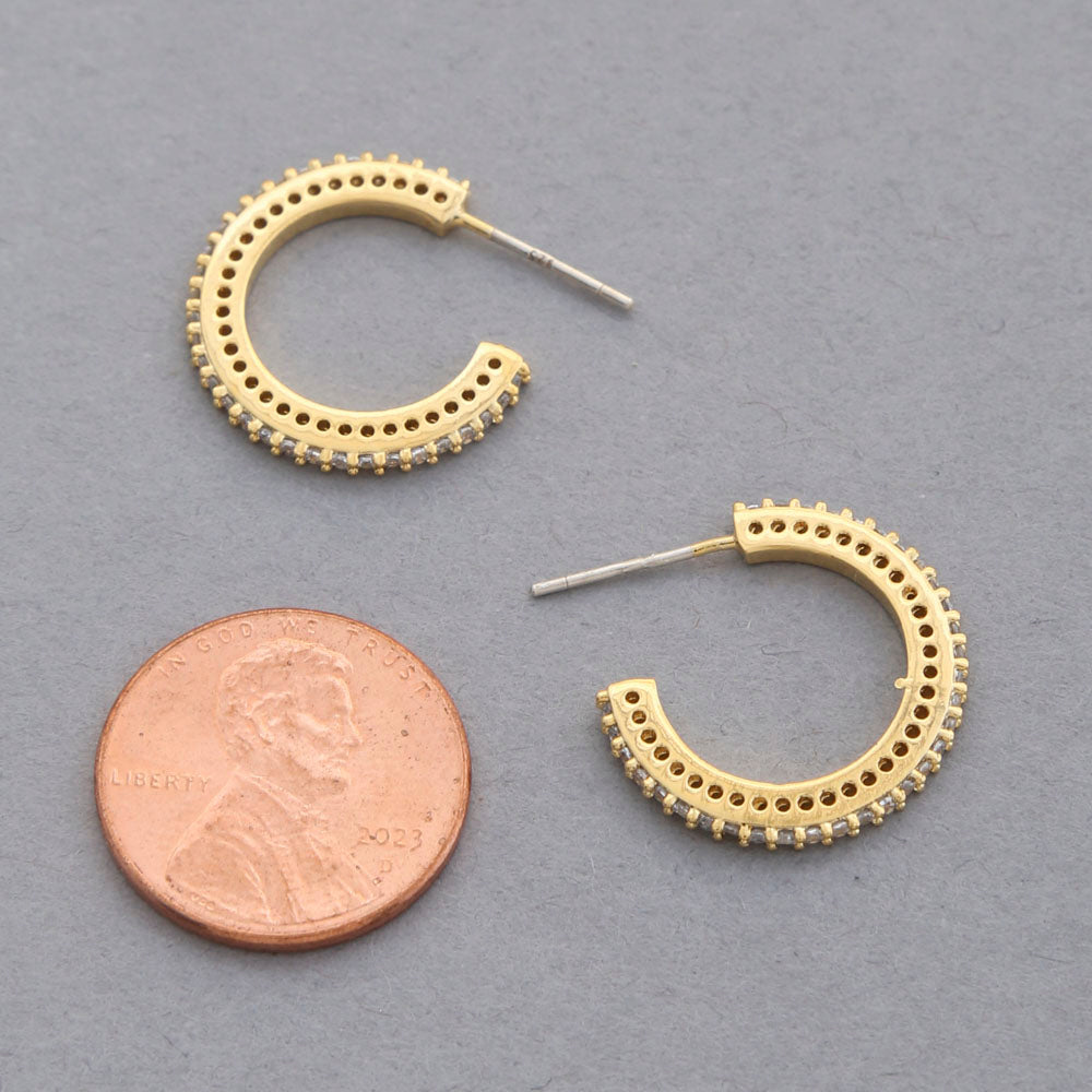 Joia Sodajo CZ Edge Open Hoop Earrings