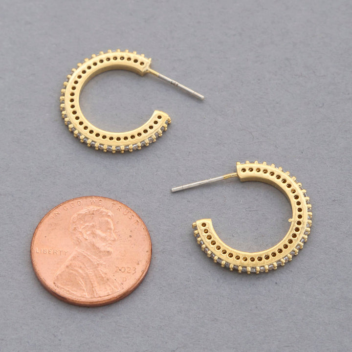 Joia Sodajo CZ Edge Open Hoop Earrings