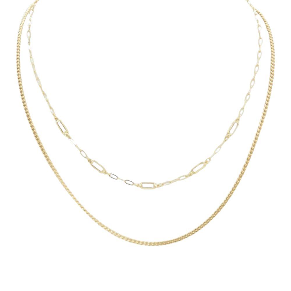 Joia 2 Layered Metal Chain Necklace