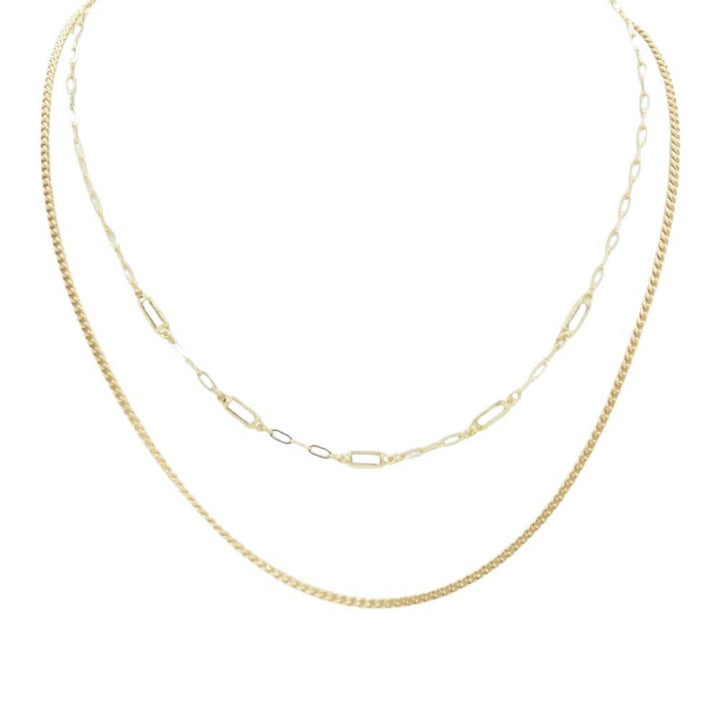 Joia 2 Layered Metal Chain Necklace