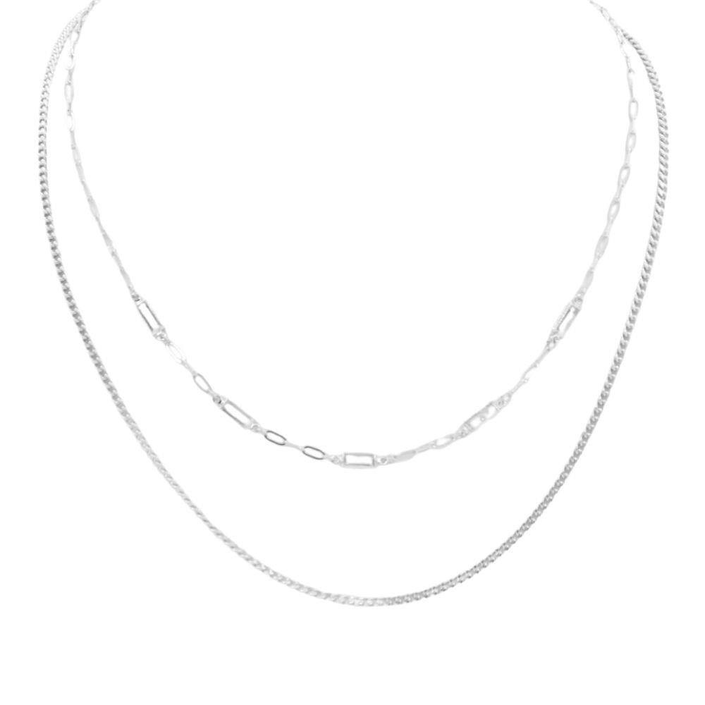 Joia 2 Layered Metal Chain Necklace