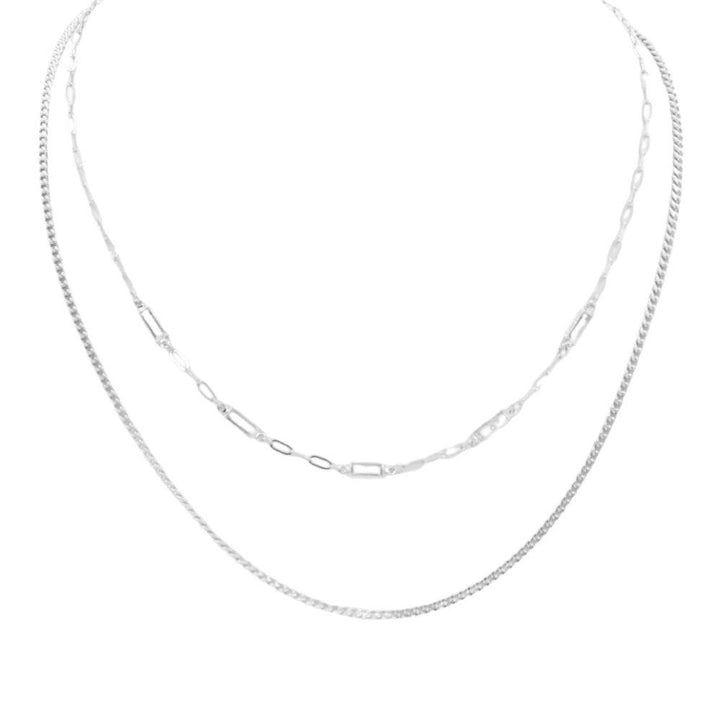 Joia 2 Layered Metal Chain Necklace