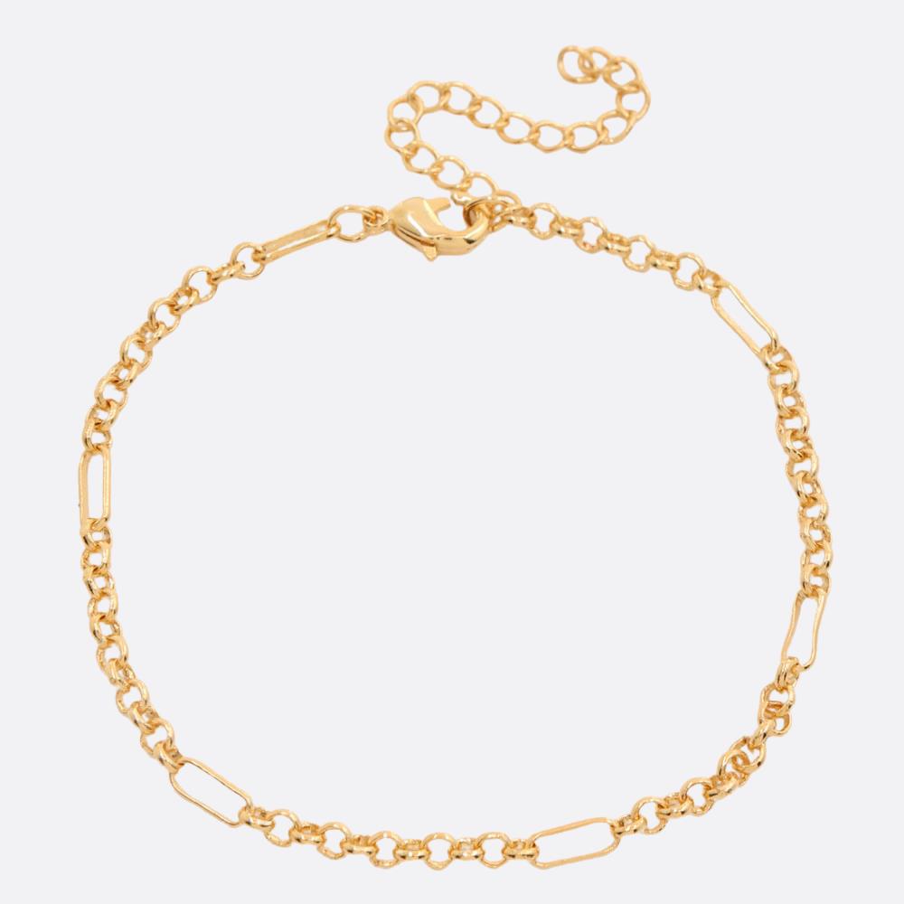 Sodajo Circle Oval Link Gold Dipped Bracelet