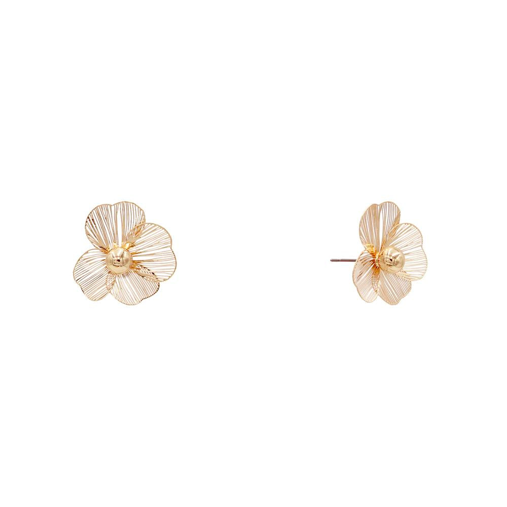 Joia Metal Flower Post Earrings