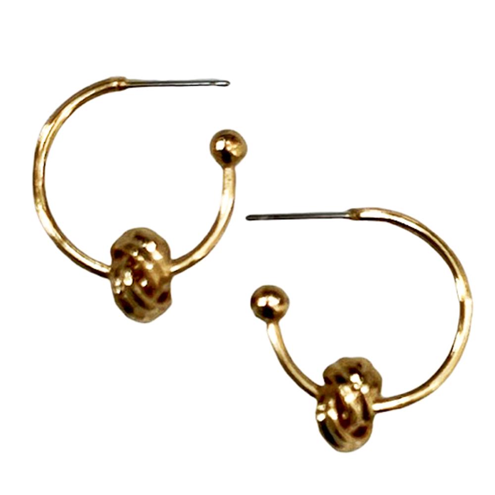 Joia Open Hoop with Knot Charm Earrings