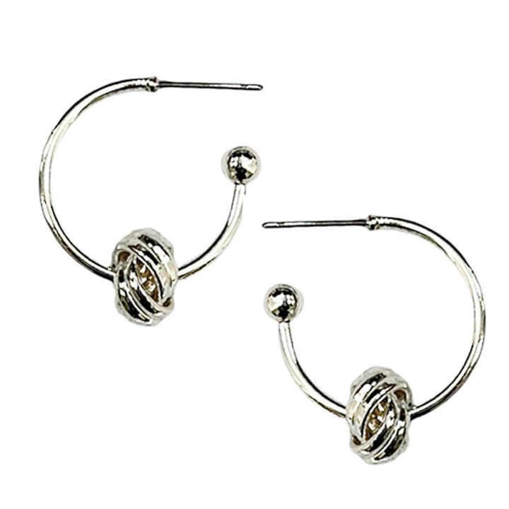 Joia Open Hoop with Knot Charm Earrings