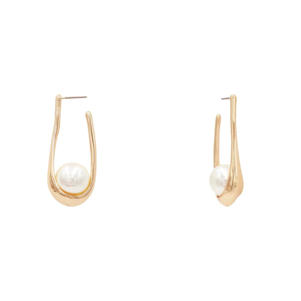 Joia U Pearl Metal Earrings