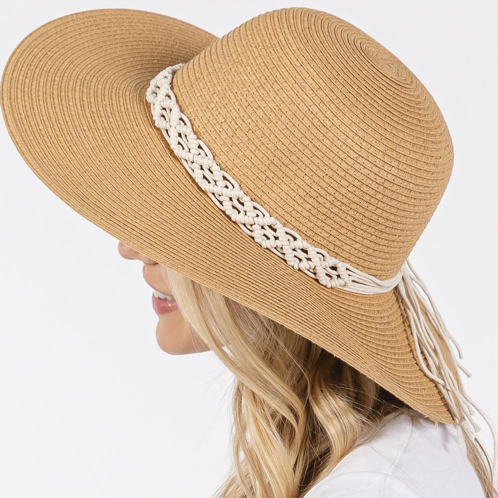 Joia Braided Strap Straw Sun Hat