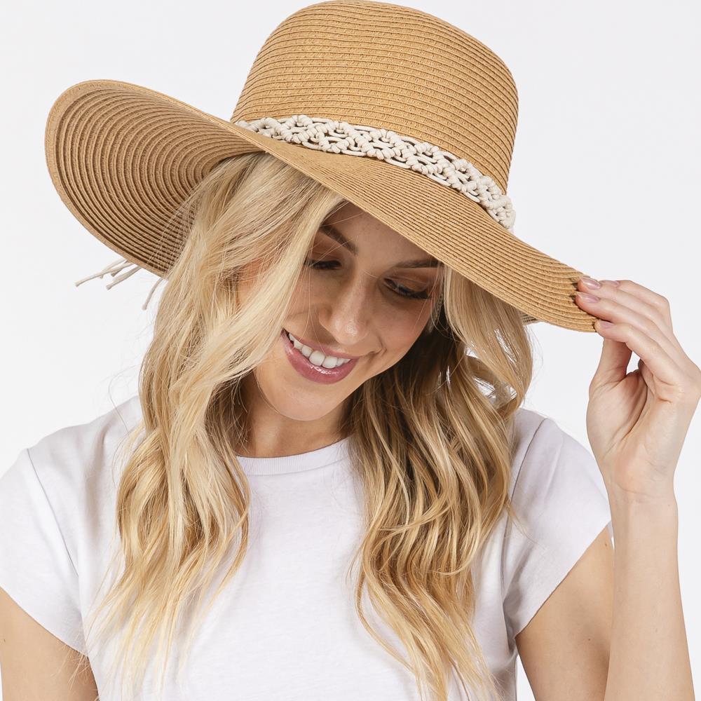 Joia Braided Strap Straw Sun Hat