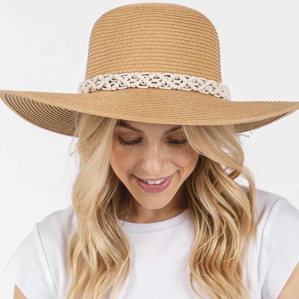 Joia Braided Strap Straw Sun Hat
