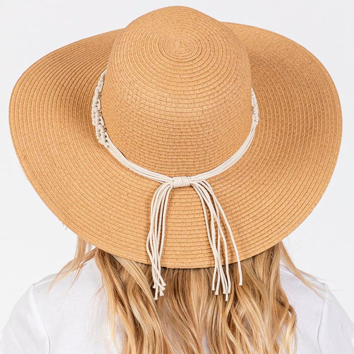 Joia Braided Strap Straw Sun Hat