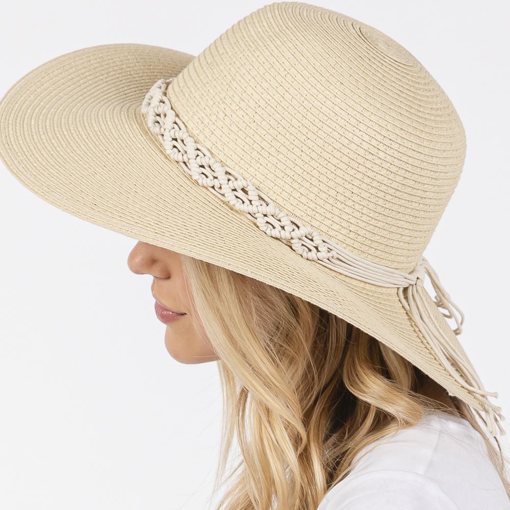 Joia Braided Strap Straw Sun Hat