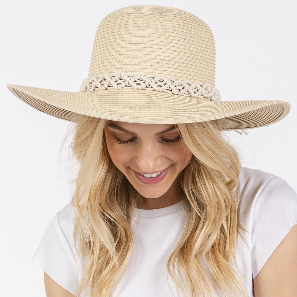 Joia Braided Strap Straw Sun Hat
