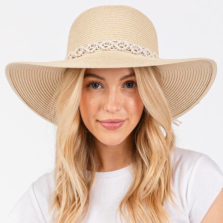 Joia Braided Strap Straw Sun Hat