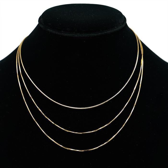 Secret Box Stainless Steel 3 Line Layered Necklace