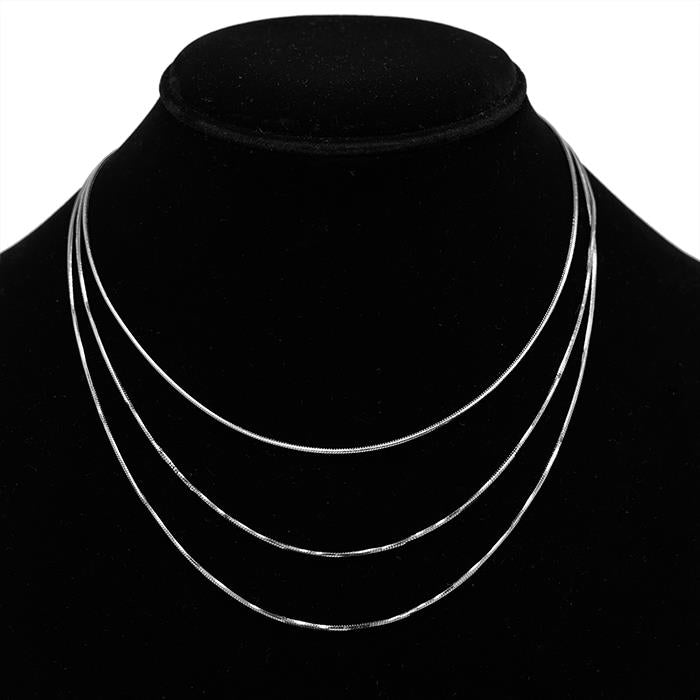 Secret Box Stainless Steel 3 Line Layered Necklace