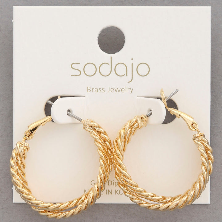 Joia Sadajo Double Twist Gold Dipped Hoop Earrings