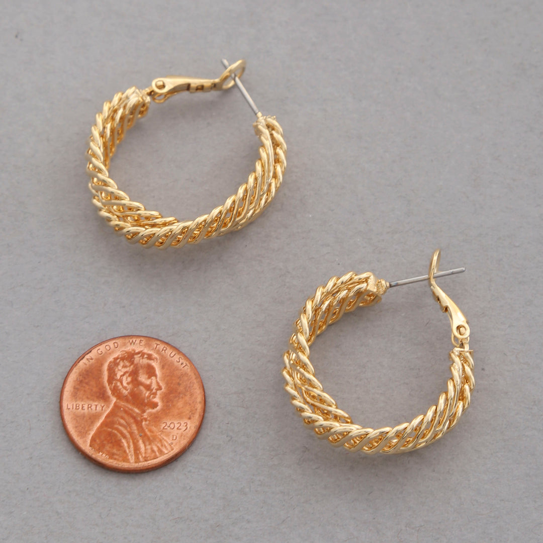 Joia Sadajo Double Twist Gold Dipped Hoop Earrings