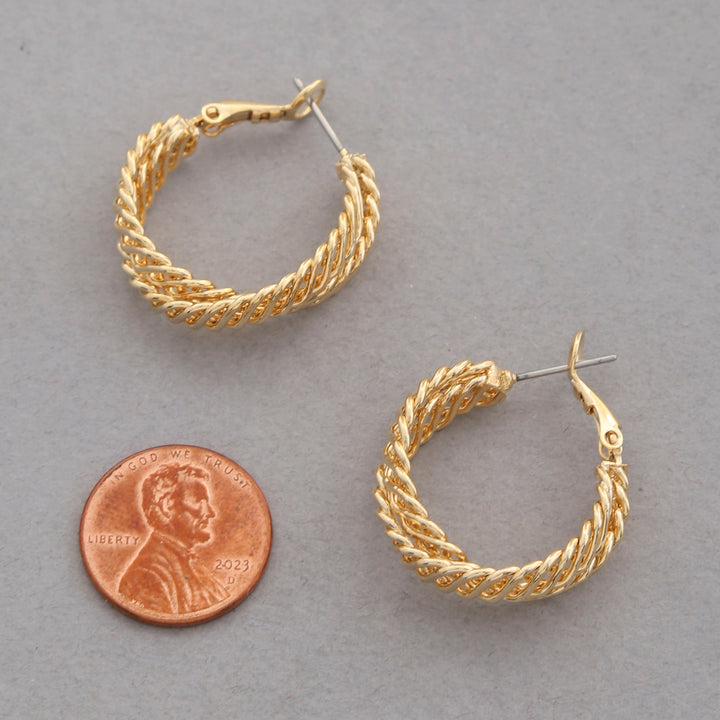 Joia Sadajo Double Twist Gold Dipped Hoop Earrings