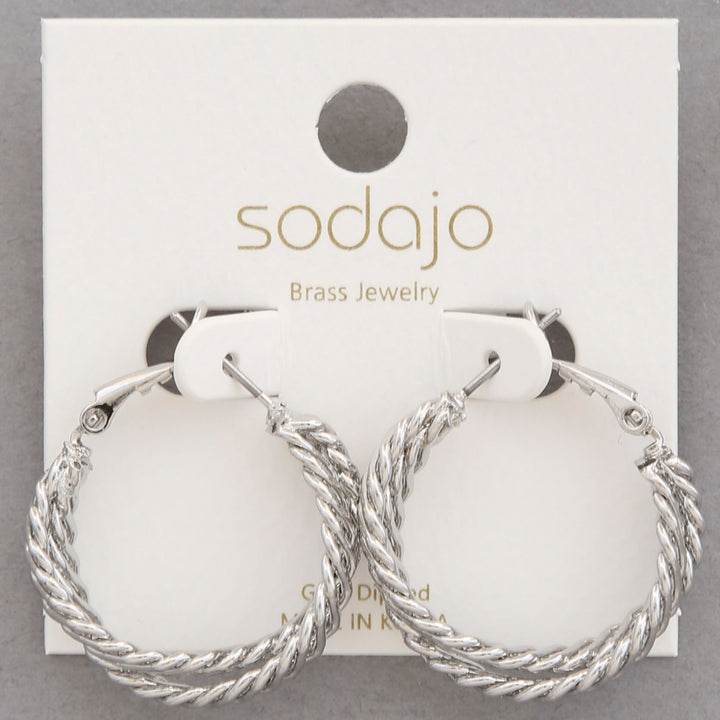 Joia Sadajo Double Twist Gold Dipped Hoop Earrings
