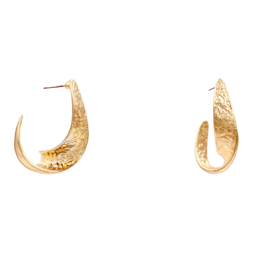 Joia Textured Loop Metal Earring