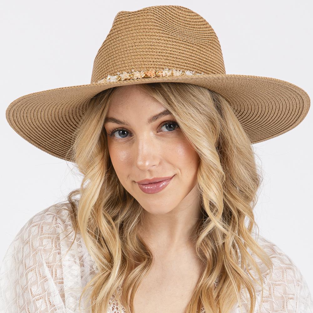 Joia Confetti Braided Chain Band Straw Hat