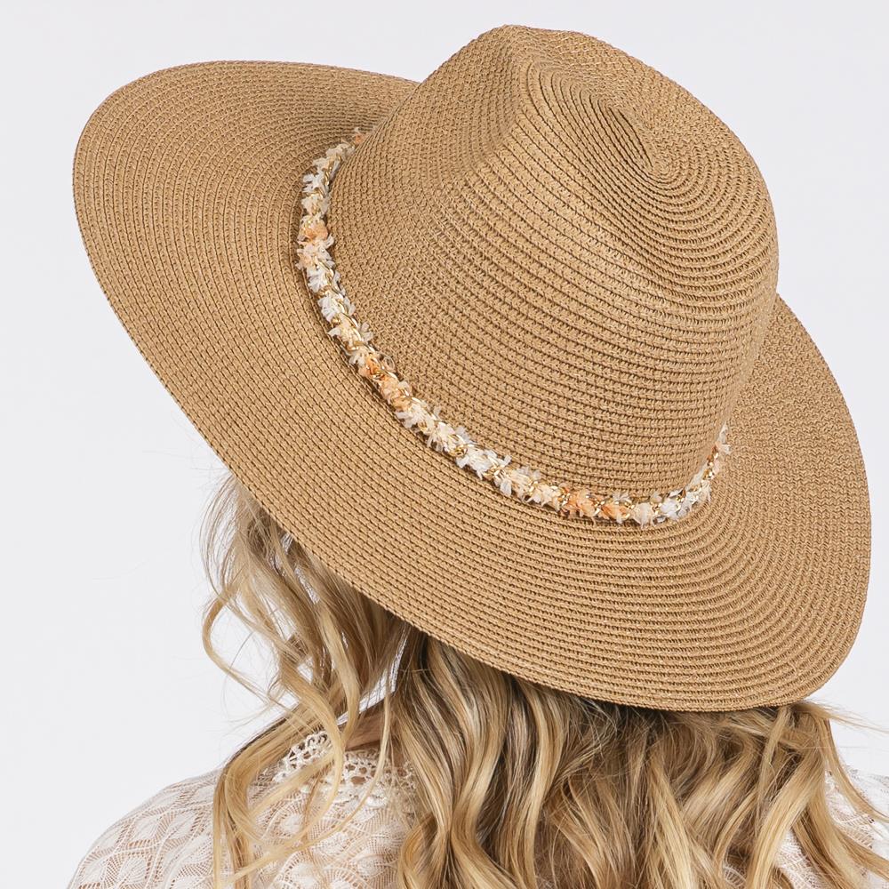 Joia Confetti Braided Chain Band Straw Hat