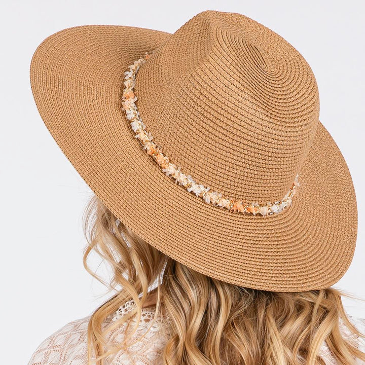Joia Confetti Braided Chain Band Straw Hat