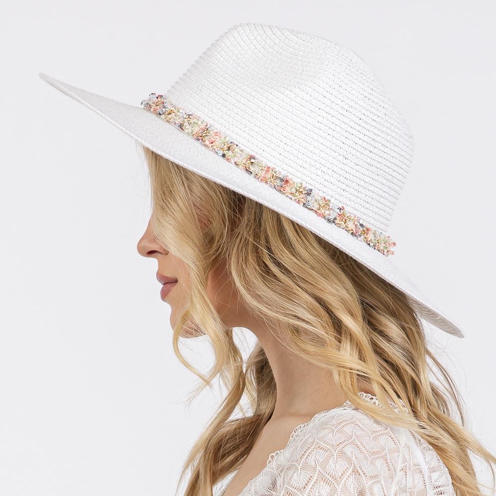 Joia Confetti Braided Chain Band Straw Hat