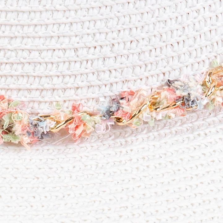 Joia Confetti Braided Chain Band Straw Hat