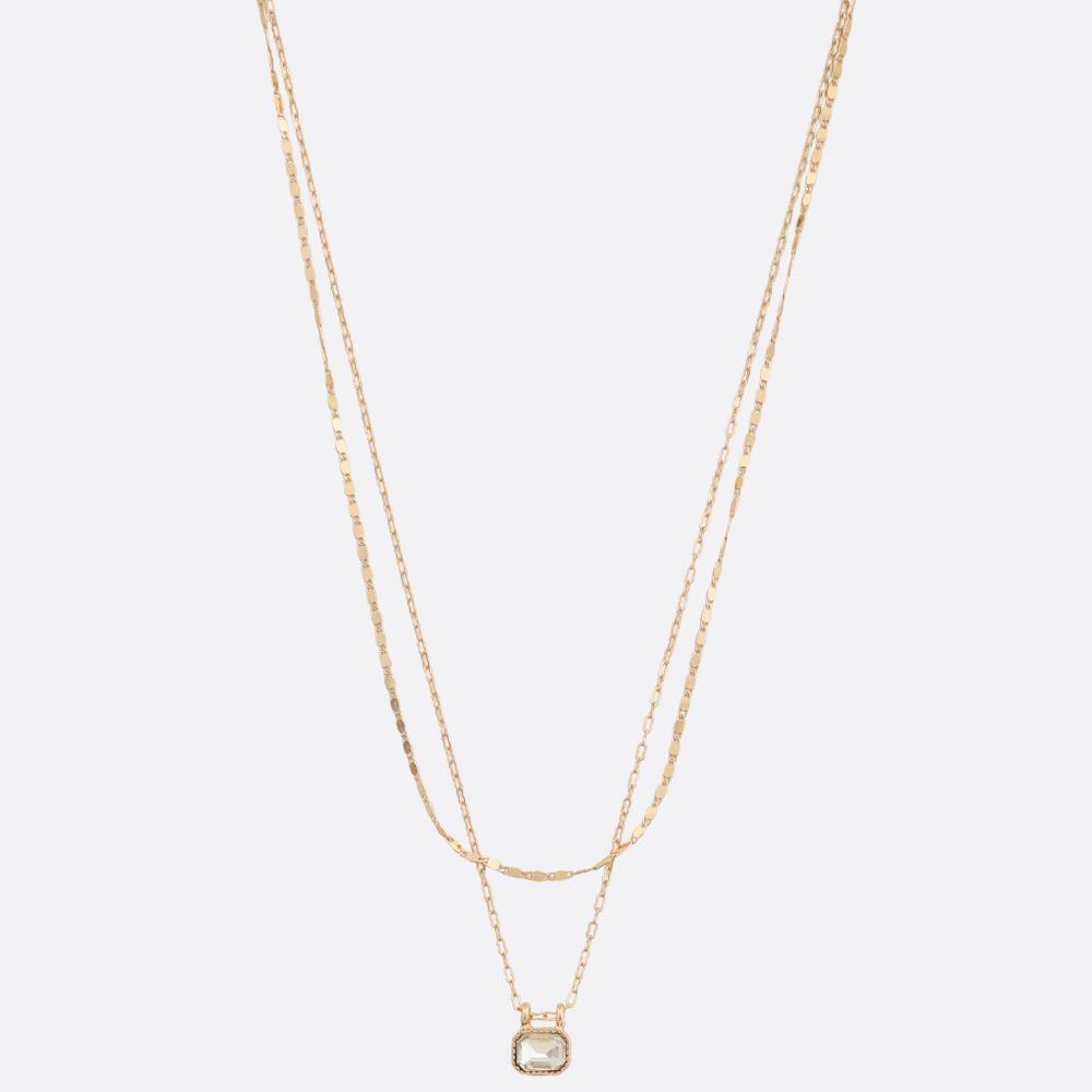 Joia Oval Crystal Layered Necklace
