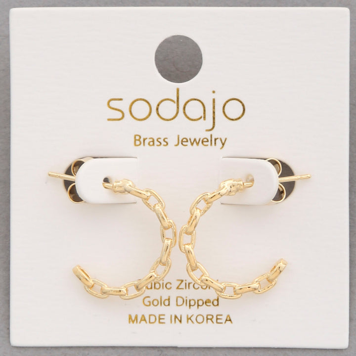 Joia Sodajo Chain Link Gold Dipped Earring
