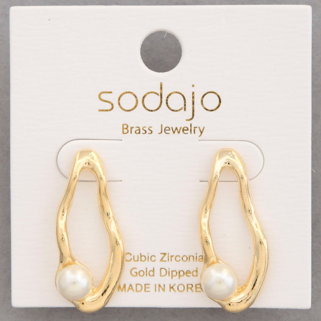 Joia Sodajo Organic Shape Pearl Drop Earrings