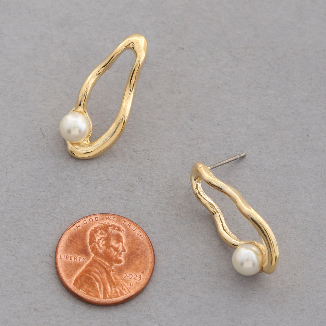 Joia Sodajo Organic Shape Pearl Drop Earrings