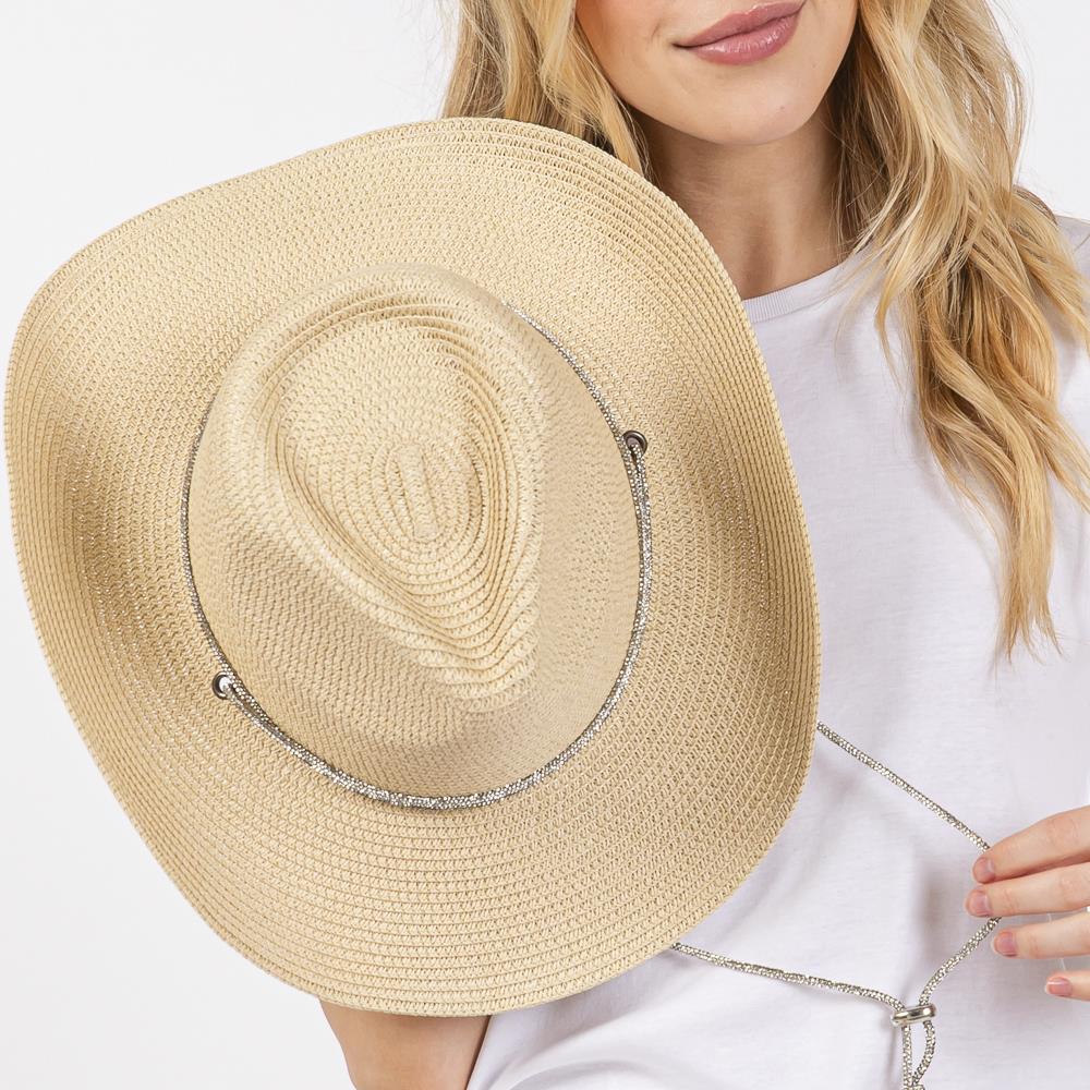 Joia Rhinestone Chin Strap and Band Cowboy Hat