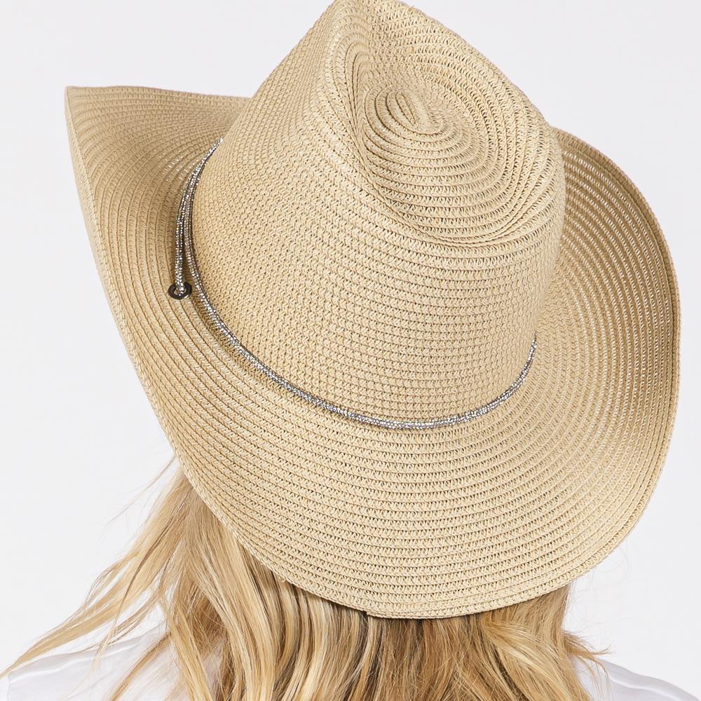 Joia Rhinestone Chin Strap and Band Cowboy Hat