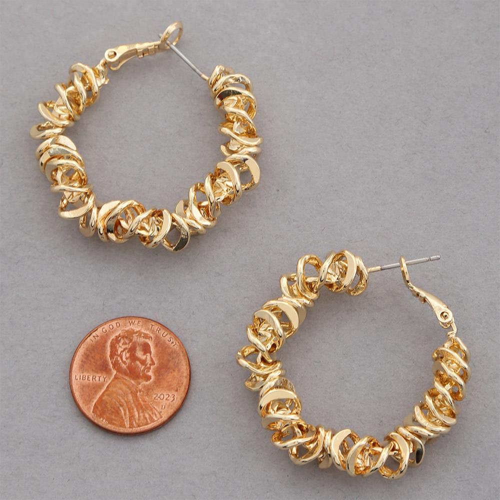 Joia Sodajo Gold Dipped Textured Hoop Earrings