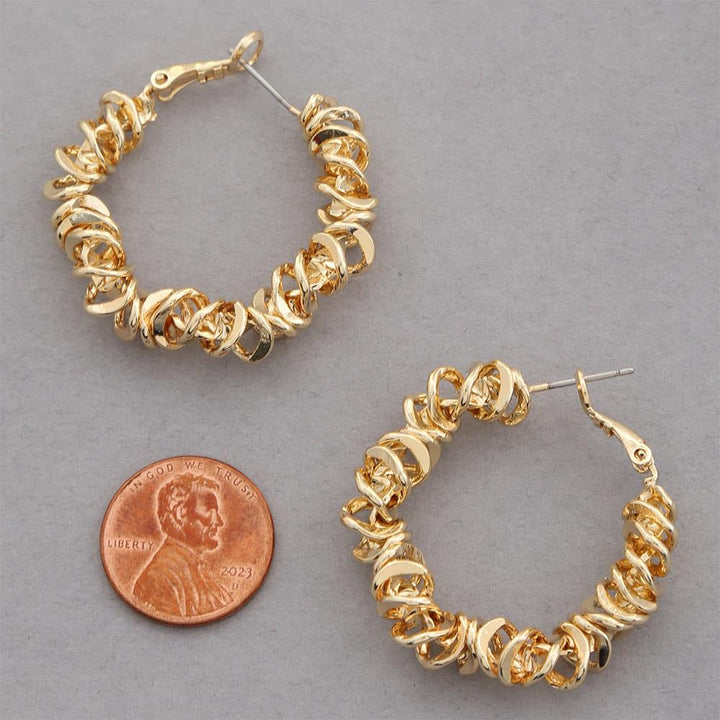 Joia Sodajo Gold Dipped Textured Hoop Earrings