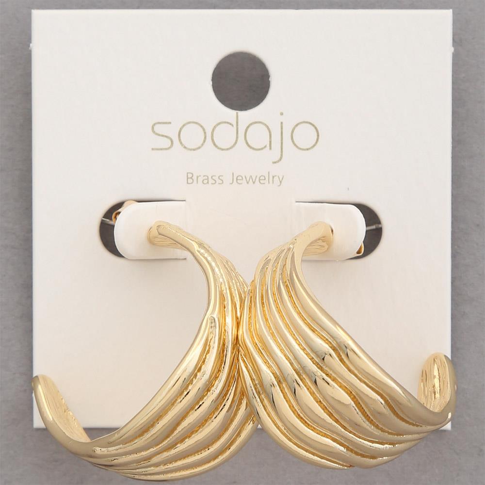 Joia Sodajo Metal Gold DIpped Wave Earrings