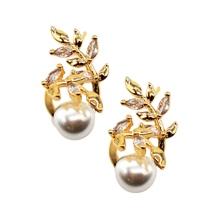 Joia Pearl Leaf Link Earrings