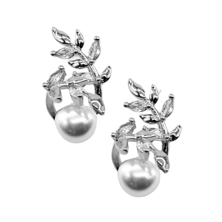 Joia Pearl Leaf Link Earrings