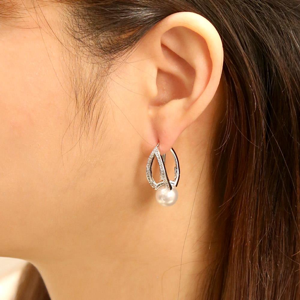 Joia Gold Dipped Crown Jewel Pearl CZ Earrings