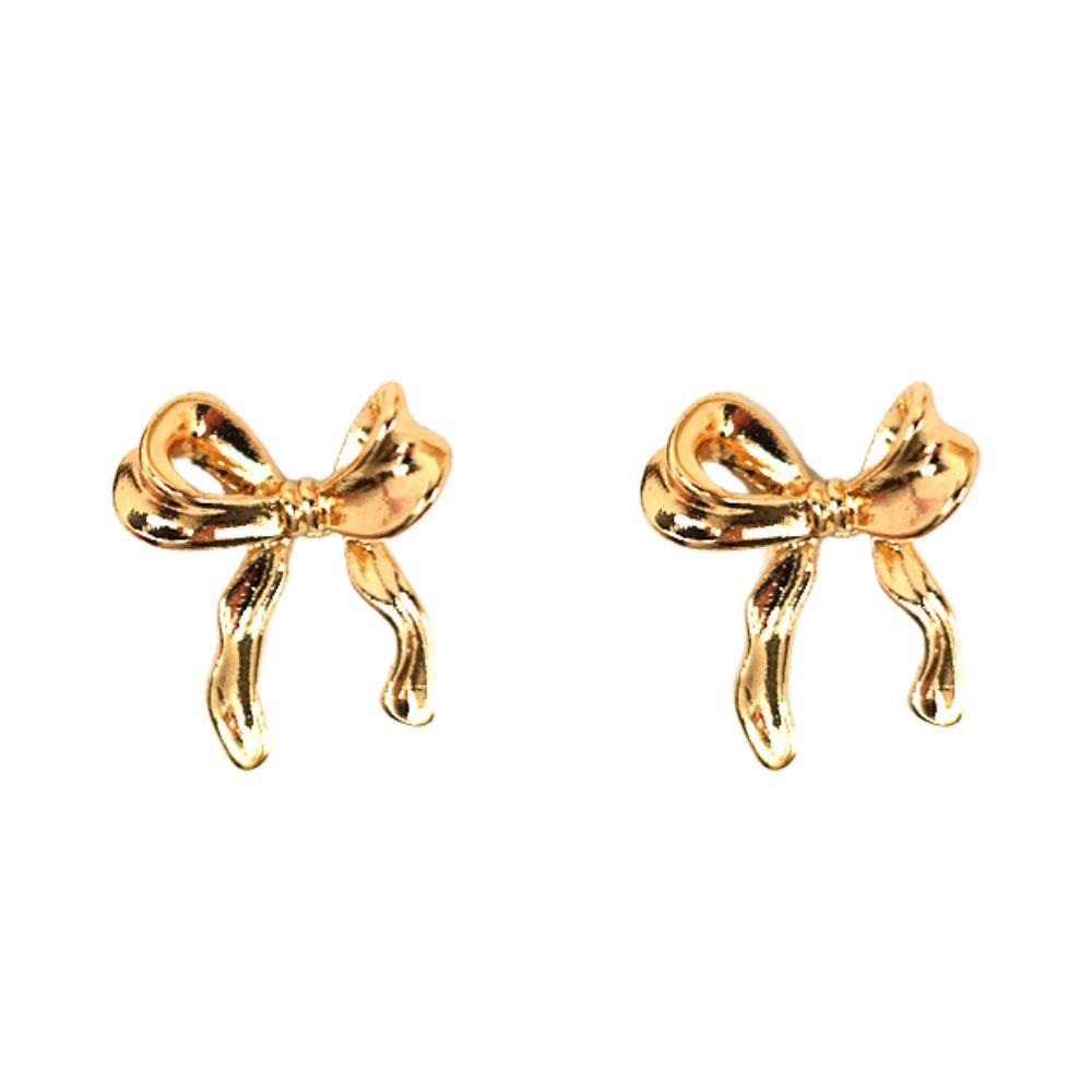 Joia Ribbon Bow Metal Earrings