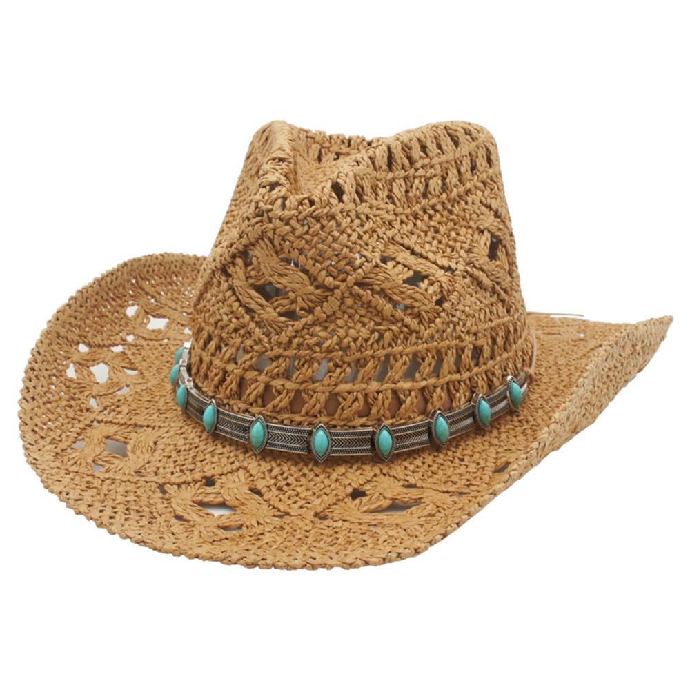 Joia Accessories Etched Boho Link Banded Straw Hat