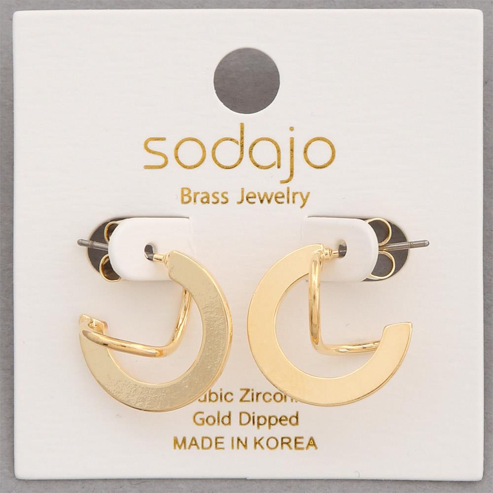 Joia Sodajo Geo Shape Gold Dipped Earring